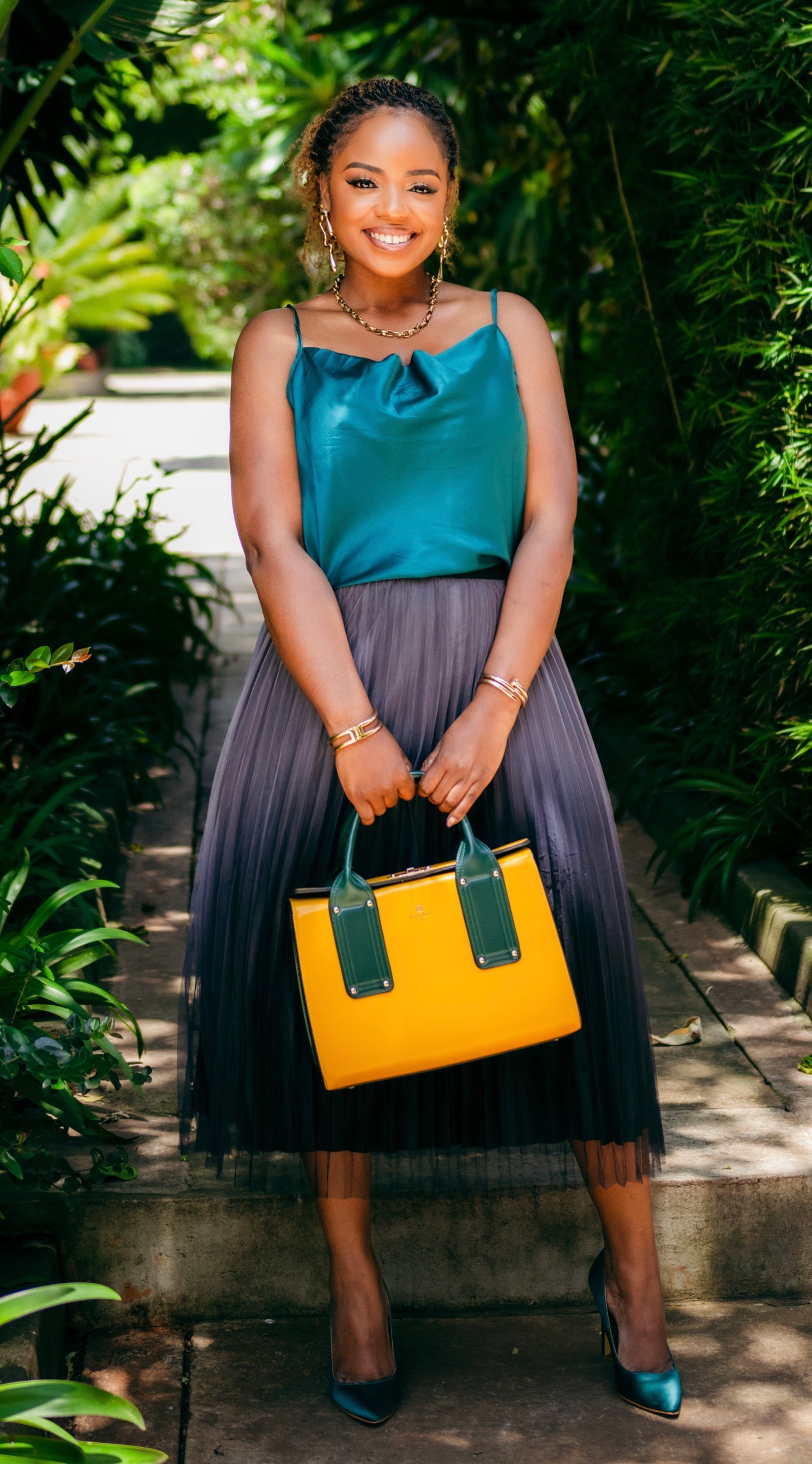 Zeybari Ombre Skirt  - Black & Grey