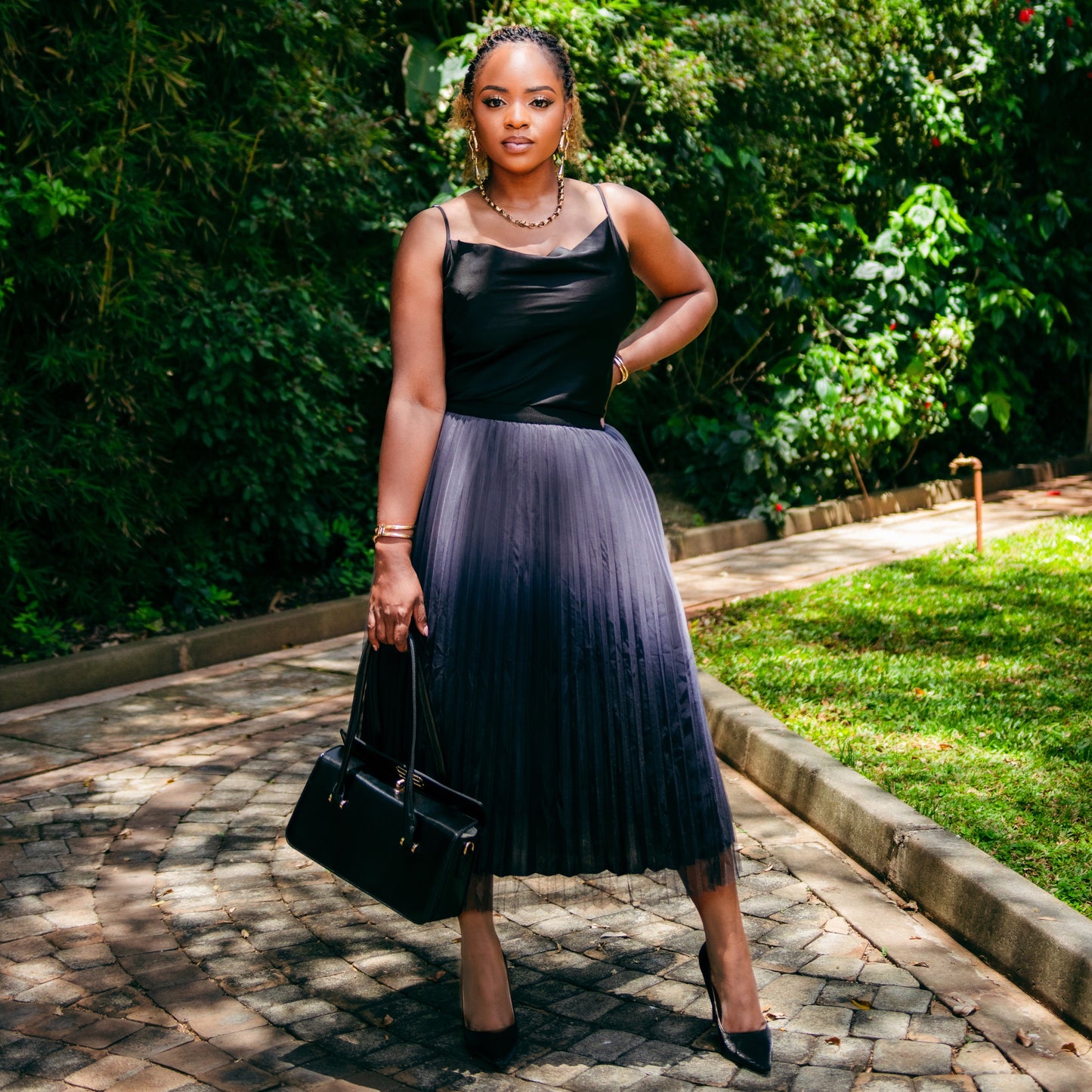 Zeybari Ombre Skirt  - Black & Grey