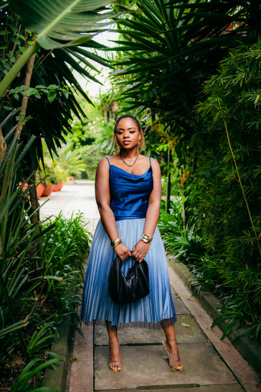 Zeybari Ombre skirt - Navy and Light Blue